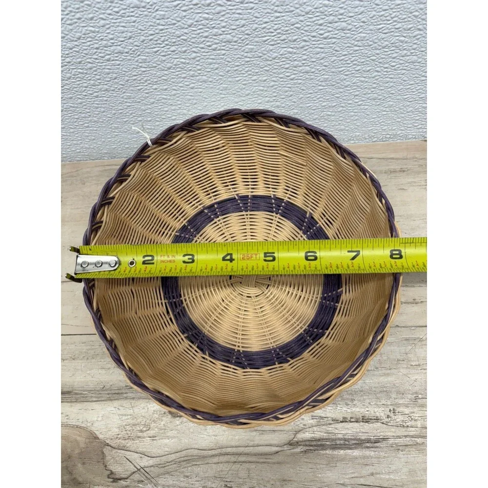 Vtg Handwooven Round Basket Cherokee Style Handmade In USA